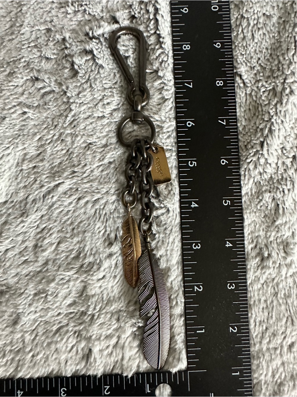 Coach Metal Feather Bag Charm Keychain - Picture 10 of 10
